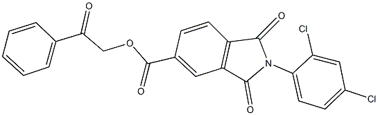 2-oxo-2-phenylethyl 2-(2,4-dichlorophenyl)-1,3-dioxoisoindoline-5-carboxylate 结构式