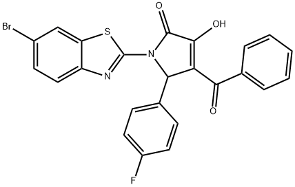 4-benzoyl-1-(6-bromo-1,3-benzothiazol-2-yl)-5-(4-fluorophenyl)-3-hydroxy-1,5-dihydro-2H-pyrrol-2-one Structure