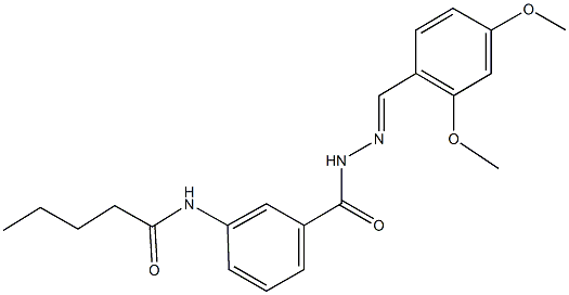 N-(3-{[2-(2,4-dimethoxybenzylidene)hydrazino]carbonyl}phenyl)pentanamide,294874-28-5,结构式