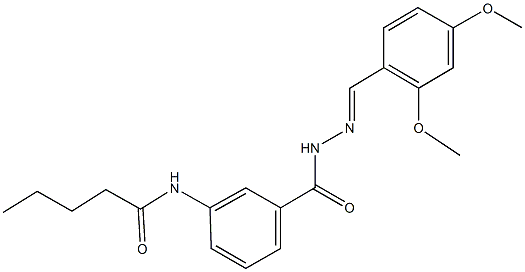 N-(3-{[2-(2,4-dimethoxybenzylidene)hydrazino]carbonyl}phenyl)pentanamide Structure