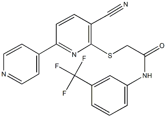 2-[(3-cyano-6,4'-bipyridin-2-yl)sulfanyl]-N-[3-(trifluoromethyl)phenyl]acetamide Structure