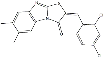 2-(2,4-dichlorobenzylidene)-6,7-dimethyl[1,3]thiazolo[3,2-a]benzimidazol-3(2H)-one Structure