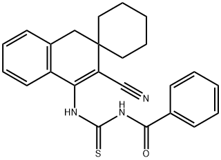 N-benzoyl-N'-(2-cyano-3,4-dihydrospiro[naphthalene-3,1'-cyclohexane]-1-yl)thiourea Structure