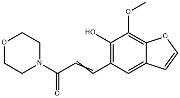 7-methoxy-5-[3-(4-morpholinyl)-3-oxo-1-propenyl]-1-benzofuran-6-ol Struktur