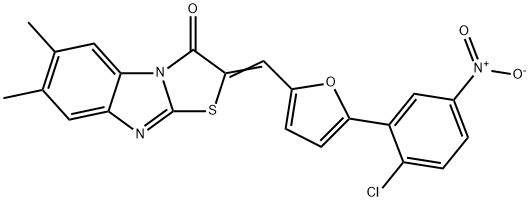 2-[(5-{2-chloro-5-nitrophenyl}-2-furyl)methylene]-6,7-dimethyl[1,3]thiazolo[3,2-a]benzimidazol-3(2H)-one,294875-36-8,结构式