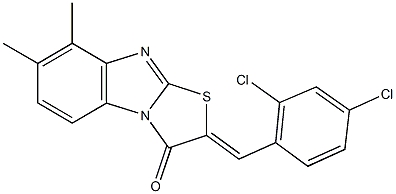 2-(2,4-dichlorobenzylidene)-7,8-dimethyl[1,3]thiazolo[3,2-a]benzimidazol-3(2H)-one,294875-37-9,结构式