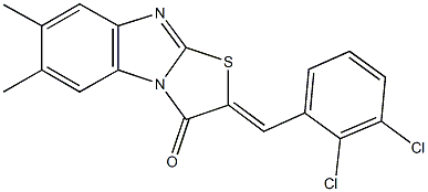 2-(2,3-dichlorobenzylidene)-6,7-dimethyl[1,3]thiazolo[3,2-a]benzimidazol-3(2H)-one Structure