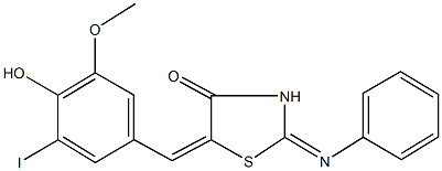 294876-76-9 5-(4-hydroxy-3-iodo-5-methoxybenzylidene)-2-(phenylimino)-1,3-thiazolidin-4-one