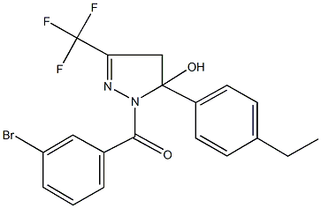 1-(3-bromobenzoyl)-5-(4-ethylphenyl)-3-(trifluoromethyl)-4,5-dihydro-1H-pyrazol-5-ol,294877-10-4,结构式