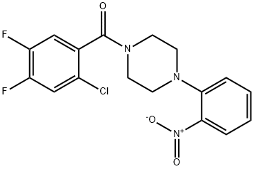 1-(2-chloro-4,5-difluorobenzoyl)-4-{2-nitrophenyl}piperazine 结构式