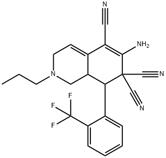 6-amino-2-propyl-8-[2-(trifluoromethyl)phenyl]-2,3,8,8a-tetrahydro-5,7,7(1H)-isoquinolinetricarbonitrile|