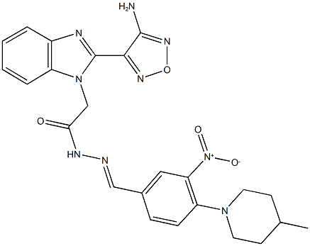 2-[2-(4-amino-1,2,5-oxadiazol-3-yl)-1H-benzimidazol-1-yl]-N'-[3-nitro-4-(4-methyl-1-piperidinyl)benzylidene]acetohydrazide Structure