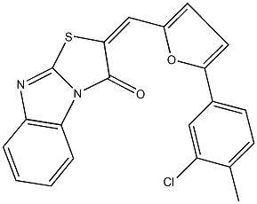 2-{[5-(3-chloro-4-methylphenyl)-2-furyl]methylene}[1,3]thiazolo[3,2-a]benzimidazol-3(2H)-one Structure