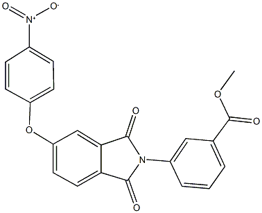methyl 3-(5-{4-nitrophenoxy}-1,3-dioxo-1,3-dihydro-2H-isoindol-2-yl)benzoate Struktur