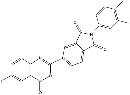 2-(3,4-dimethylphenyl)-5-(6-iodo-4-oxo-4H-3,1-benzoxazin-2-yl)-1H-isoindole-1,3(2H)-dione,294891-10-4,结构式