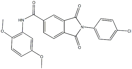 2-(4-chlorophenyl)-N-(2,5-dimethoxyphenyl)-1,3-dioxo-5-isoindolinecarboxamide,294891-40-0,结构式