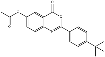 2-(4-tert-butylphenyl)-4-oxo-4H-3,1-benzoxazin-6-yl acetate 化学構造式