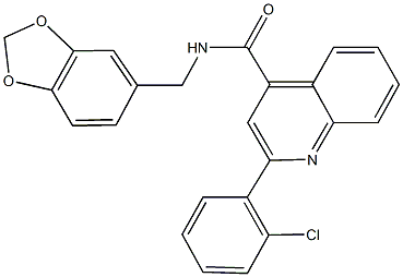 N-(1,3-benzodioxol-5-ylmethyl)-2-(2-chlorophenyl)-4-quinolinecarboxamide Structure