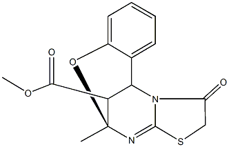 methyl 1~7~-methyl-1~3~-oxo-1~2~,1~3~,1~6~,1~7~-tetrahydro-3(1,2)-benza-2-oxa-1(5,7)-1~5~H-[1,3]thiazolo[3,2-a]pyrimidinacyclopropaphane-1~6~-carboxylate Structure