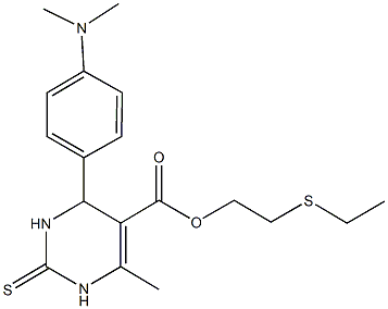 2-(ethylsulfanyl)ethyl 4-[4-(dimethylamino)phenyl]-6-methyl-2-thioxo-1,2,3,4-tetrahydro-5-pyrimidinecarboxylate Structure