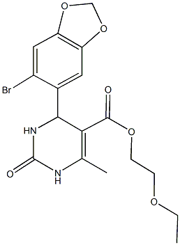 295344-07-9 2-ethoxyethyl 4-(6-bromo-1,3-benzodioxol-5-yl)-6-methyl-2-oxo-1,2,3,4-tetrahydro-5-pyrimidinecarboxylate