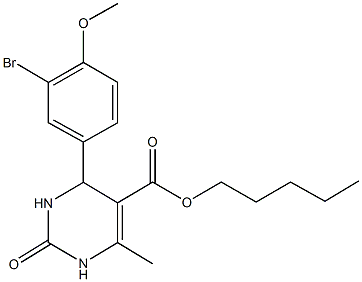 pentyl 4-[3-bromo-4-(methyloxy)phenyl]-6-methyl-2-oxo-1,2,3,4-tetrahydropyrimidine-5-carboxylate Structure