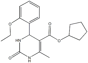 cyclopentyl 4-(2-ethoxyphenyl)-6-methyl-2-oxo-1,2,3,4-tetrahydro-5-pyrimidinecarboxylate Struktur