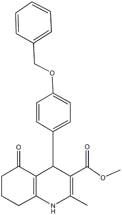 methyl 4-[4-(benzyloxy)phenyl]-2-methyl-5-oxo-1,4,5,6,7,8-hexahydro-3-quinolinecarboxylate 结构式