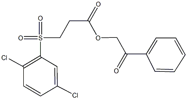 2-oxo-2-phenylethyl 3-[(2,5-dichlorophenyl)sulfonyl]propanoate 结构式