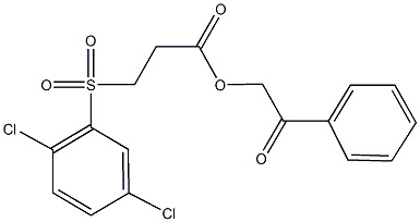 2-oxo-2-phenylethyl 3-[(2,5-dichlorophenyl)sulfonyl]propanoate Struktur