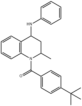 N-[1-(4-tert-butylbenzoyl)-2-methyl-1,2,3,4-tetrahydro-4-quinolinyl]-N-phenylamine 化学構造式