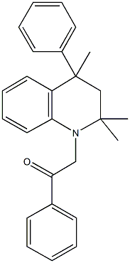 1-phenyl-2-(2,2,4-trimethyl-4-phenyl-3,4-dihydro-1(2H)-quinolinyl)ethanone Struktur