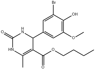 butyl 4-(3-bromo-4-hydroxy-5-methoxyphenyl)-6-methyl-2-oxo-1,2,3,4-tetrahydro-5-pyrimidinecarboxylate,295804-14-7,结构式