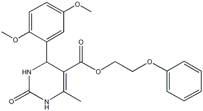 2-phenoxyethyl 4-(2,5-dimethoxyphenyl)-6-methyl-2-oxo-1,2,3,4-tetrahydro-5-pyrimidinecarboxylate Structure
