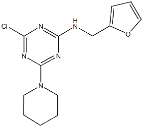 N-[4-chloro-6-(1-piperidinyl)-1,3,5-triazin-2-yl]-N-(2-furylmethyl)amine Struktur