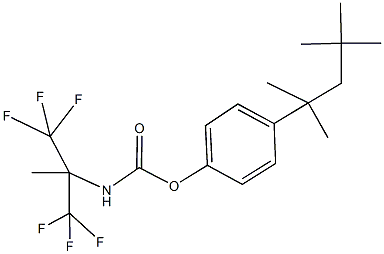 4-(1,1,3,3-tetramethylbutyl)phenyl 2,2,2-trifluoro-1-methyl-1-(trifluoromethyl)ethylcarbamate Structure