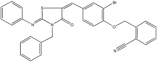 2-[(4-{[3-benzyl-4-oxo-2-(phenylimino)-1,3-thiazolidin-5-ylidene]methyl}-2-bromophenoxy)methyl]benzonitrile|