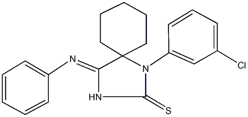 1-(3-chlorophenyl)-4-(phenylimino)-1,3-diazaspiro[4.5]decane-2-thione Structure