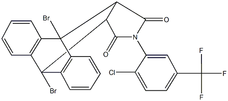 1,8-dibromo-17-[2-chloro-5-(trifluoromethyl)phenyl]-17-azapentacyclo[6.6.5.0~2,7~.0~9,14~.0~15,19~]nonadeca-2,4,6,9,11,13-hexaene-16,18-dione Struktur