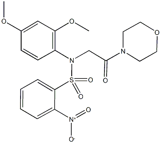 N-(2,4-dimethoxyphenyl)-2-nitro-N-[2-(4-morpholinyl)-2-oxoethyl]benzenesulfonamide 结构式