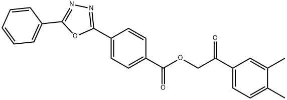 2-(3,4-dimethylphenyl)-2-oxoethyl 4-(5-phenyl-1,3,4-oxadiazol-2-yl)benzoate Struktur