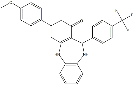 3-(4-methoxyphenyl)-11-[4-(trifluoromethyl)phenyl]-2,3,4,5,10,11-hexahydro-1H-dibenzo[b,e][1,4]diazepin-1-one Structure