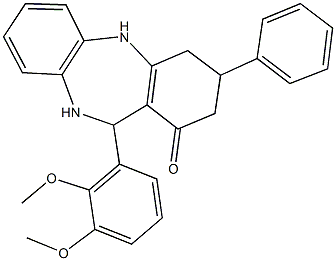 11-(2,3-dimethoxyphenyl)-3-phenyl-2,3,4,5,10,11-hexahydro-1H-dibenzo[b,e][1,4]diazepin-1-one Structure