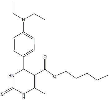 pentyl 4-[4-(diethylamino)phenyl]-6-methyl-2-thioxo-1,2,3,4-tetrahydropyrimidine-5-carboxylate Structure