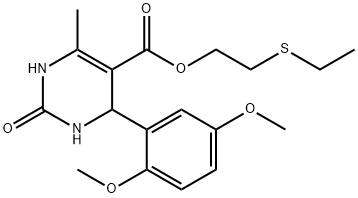 2-(ethylsulfanyl)ethyl 4-[2,5-bis(methyloxy)phenyl]-6-methyl-2-oxo-1,2,3,4-tetrahydropyrimidine-5-carboxylate Struktur