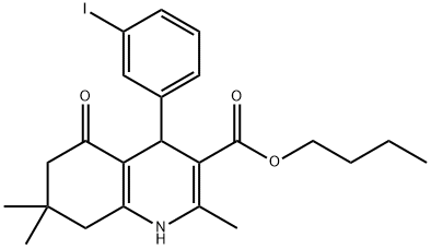 butyl 4-(3-iodophenyl)-2,7,7-trimethyl-5-oxo-1,4,5,6,7,8-hexahydro-3-quinolinecarboxylate Structure