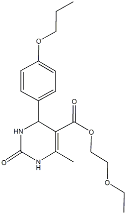 2-ethoxyethyl 6-methyl-2-oxo-4-(4-propoxyphenyl)-1,2,3,4-tetrahydro-5-pyrimidinecarboxylate Struktur