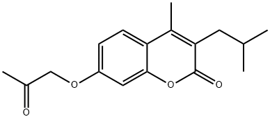 3-isobutyl-4-methyl-7-(2-oxopropoxy)-2H-chromen-2-one Struktur