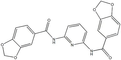 N-{6-[(1,3-benzodioxol-5-ylcarbonyl)amino]-2-pyridinyl}-1,3-benzodioxole-5-carboxamide Struktur