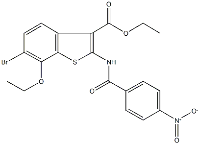 ethyl 6-bromo-7-ethoxy-2-({4-nitrobenzoyl}amino)-1-benzothiophene-3-carboxylate Structure